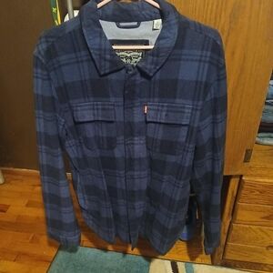 Blue Plaid Button-Up Shirt